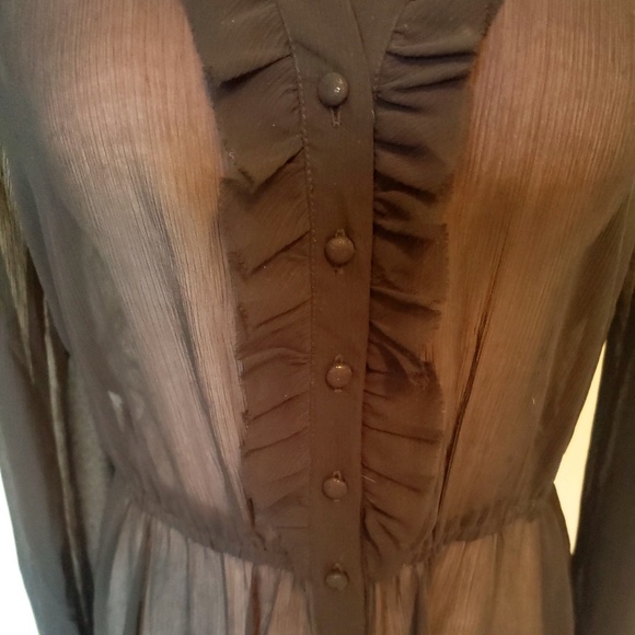 Black long sleeve Sheer Jonathan Martin Blouse - Picture 2 of 6